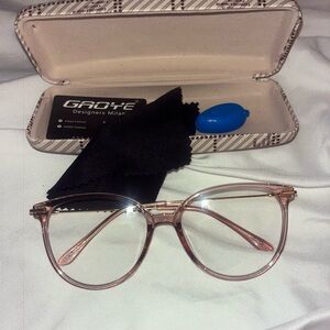 Goaye blue light blocking glasses/computer glasses (pink frame/transparent lens)